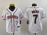 Youth Mexico Baseball #7 Julio Urias Number 2023 Red World Baseball Classic Stitched Jersey2,baseball caps,new era cap wholesale,wholesale hats